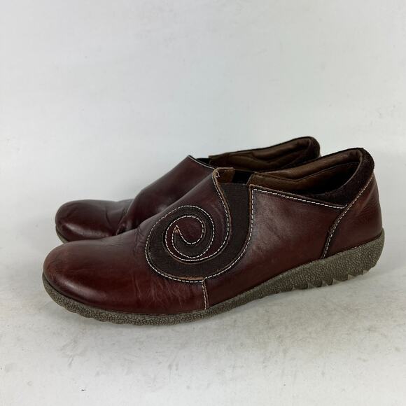 L' Artiste Spring Step Comfort Shoes Women's 7 Burgundy Leather Slip On Casual - Picture 5 of 12